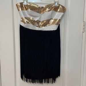 2b Bebe Fringe & Sequins Dress